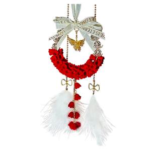 2025 new flocked lily of the valley flower car pendant car butterfly pendant high-end car interior rearview mirror decoration for women