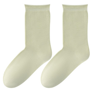 
Mulberry silk socks for women, summer thin white pile socks, mid-tube boneless with Birkenstock shoes, curled edge ice and ice confinement socks