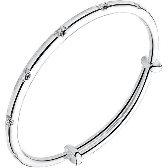 Shunqin Silver Tower S9999 Pure Silver Bracelet Female Clover Foot Silver Bracelet Best Friend Silver Jewelry Gift for Girlfriend