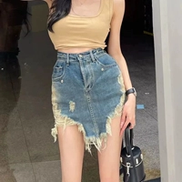 Сексуальная дизайнерская летняя ретро джинсовая юбка, тренд сезона, высокая талия