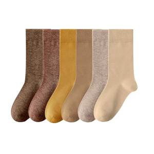 
Women's socks autumn and winter pure cotton mid-tube stacked socks, all cotton women's socks 2024 new hot winter women's stockings