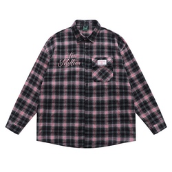 Travel Issuance Wanwanyixiao Trendy Brushed Loose Plaid Casual Long-sleeved Shirt Bf For Men And Women