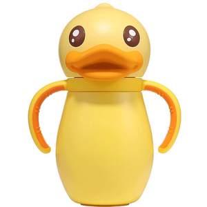 B. Duck Little Yellow Duck Children's Insulation Cup with Straw Male and Female Students Water Bottle Kindergarten Water Cup 316 Stainless Steel