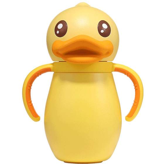 B. Duck Little Yellow Duck Children's Insulation Cup with Straw Male and Female Students Water Bottle Kindergarten Water Cup 316 Stainless Steel