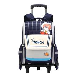Two-purpose waterproof trolley school bag for climbing stairs with large capacity