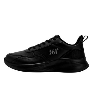 
361 Men's Shoes Sports Shoes 2026 Spring and Summer New Leather Running Shoes Men's Waterproof Shock Absorbing Black Casual Shoes