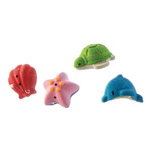 
plantoys wooden marine animal set baby bathing toys play in water vacation beach 5658