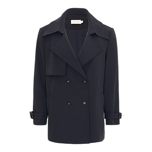 
JESSIE Women's 2025 Autumn and Winter New Style Casual Windbreaker Double-breasted Right Shoulder Sleeve Long Sleeve Short Jacket