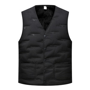 
Down cotton vest men's plus velvet thickened warm windproof and cold-proof vest jacket in autumn and winter middle-aged and elderly dad's vest