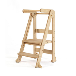 Xingzhe Learning Tower Can Be Lifted And Folded, Baby Hand Washing Ladder With Handrails, Non-slip Solid Wood Standing Stool, Montessori Learning Tower