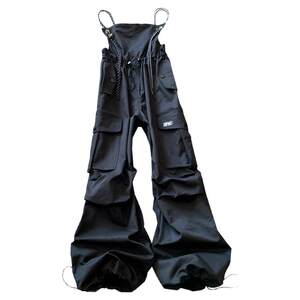 Black overalls for women in spring and autumn new style American retro loose slim casual straight wide leg jumpsuit
