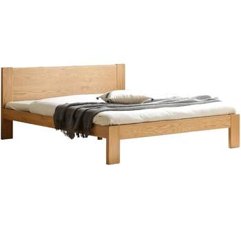 Genji Wooden Oak Bedside Storage Rechargeable Large Board Bed