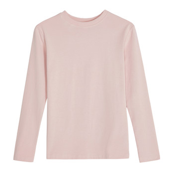 Small circle collar long sleeve thread pure cotton Korean bottom shirt
