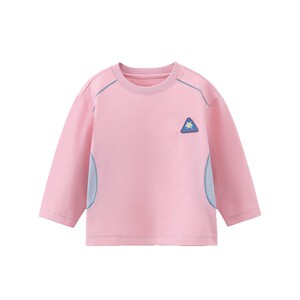 
[Antibacterial coolness, moisture absorption and breathability] Qiqi Bear Baby T-shirt long-sleeved spring and autumn boys' sportswear children's pink