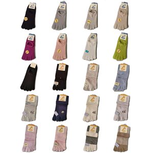 Foreign trade export Japanese toe socks embroidered dotted solid color cute warm and sweat-absorbent spring, summer, autumn and winter men and women cotton wool