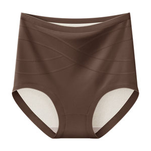 
High-waisted underwear for women, strong tummy control, pure cotton waist protection, warm plus velvet, thickening, tummy control, micro-pressure body beauty in winter