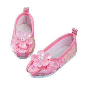 60cm Girl Doll Embroidered Shoes Toy Doll Ancient Style Cloth Shoes Ancient Dress Doll Replacement Accessories Flat Shoes
