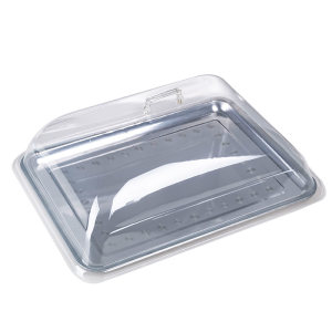 
Rectangular tray cover baking tray cover plastic bread cover snack cover cold dish cover cooked food cover food meal cover transparent