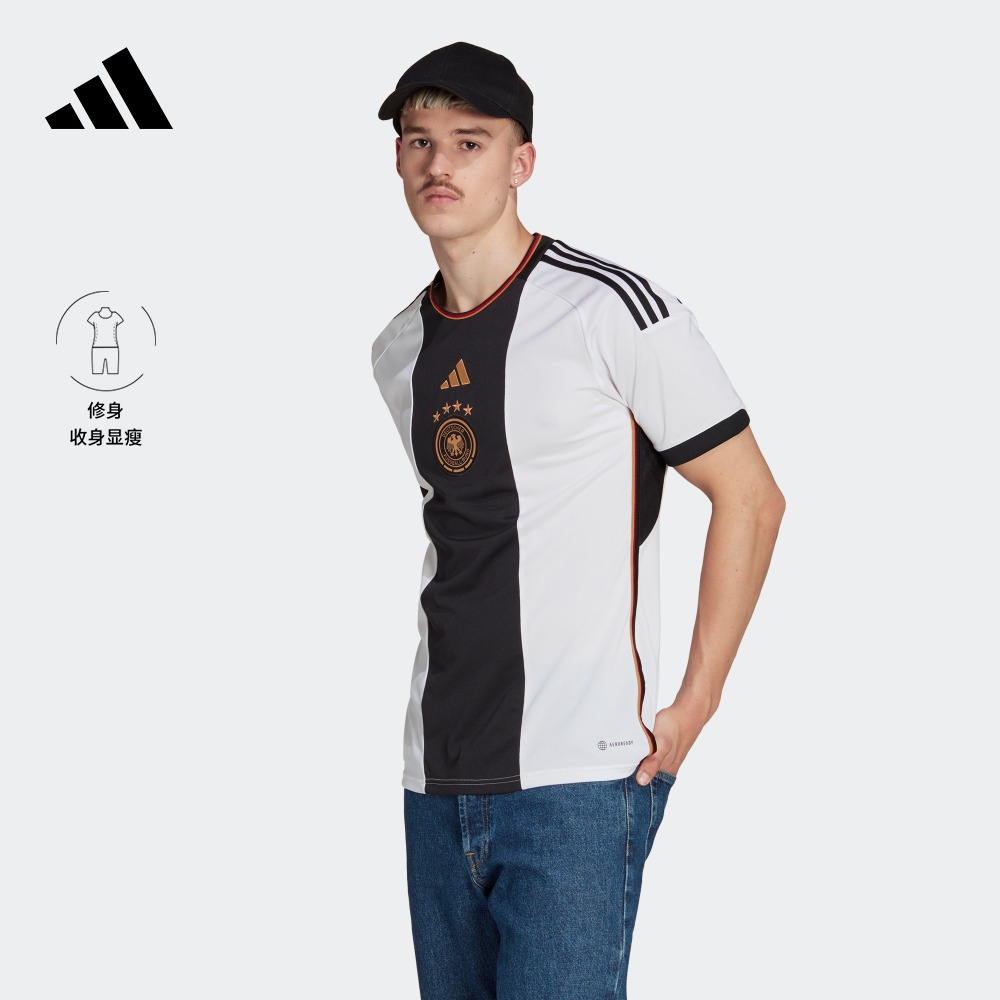 adidas 阿迪达斯 男世界杯德国队球迷版主场修身足球短袖球衣HJ9606