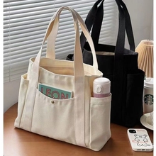 Canvas bag for women tote bag, canvas bag for work and outing, large capacity for commuting, literature and art, student clothing, book, single shoulder cloth bag bag