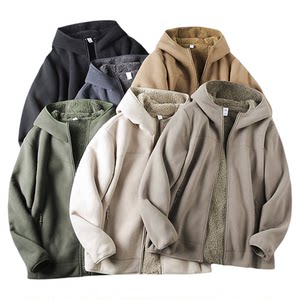 New winter style plus velvet thickened hooded fleece casual outdoor sports men's jacket winter fashion jacket 8665