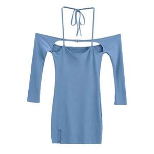 SweetKiki super white hip skirt hot girl sexy halter neck high waist short skirt summer versatile tight skirt