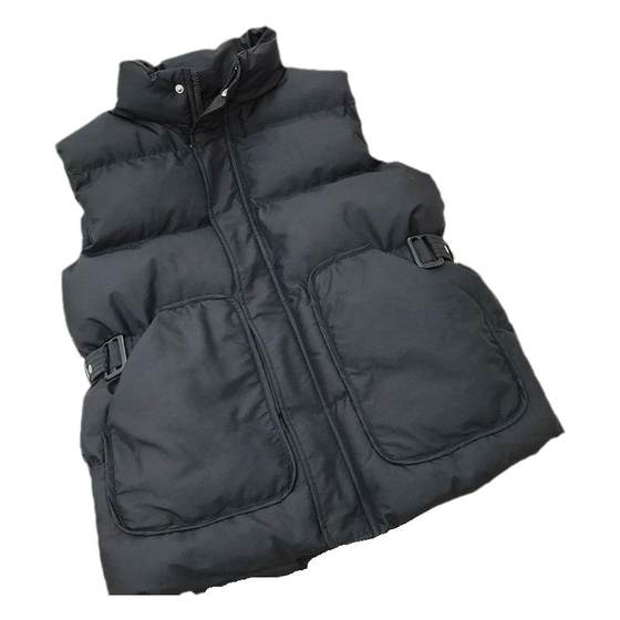 Down cotton vest for women, slim and fashionable 2025 new fashion autumn and winter stand collar horse clip waist slimming versatile sleeveless shoulders
