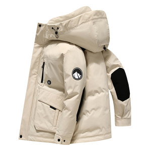 Yaya 2024 winter down pants for men wearing drawstring pants with thick waist and warmth, casual, versatile and simple straight pants JH