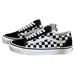 
VANS OLD SKOOL Anaheim black and white chess board low top canvas shoes VN0A38G2OAK