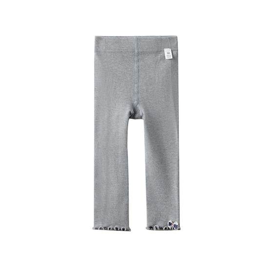 Mile Bear Girls Leggings Children's Pants Black Girls New Style 2025 Spring and Autumn New Style Knitted Children's Clothing Outdoor Wear