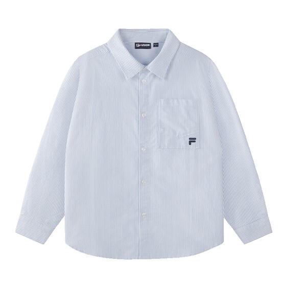 
FILA FUSION Fila trendy brand couple style woven long-sleeved shirt 2026 summer new pure cotton loose top