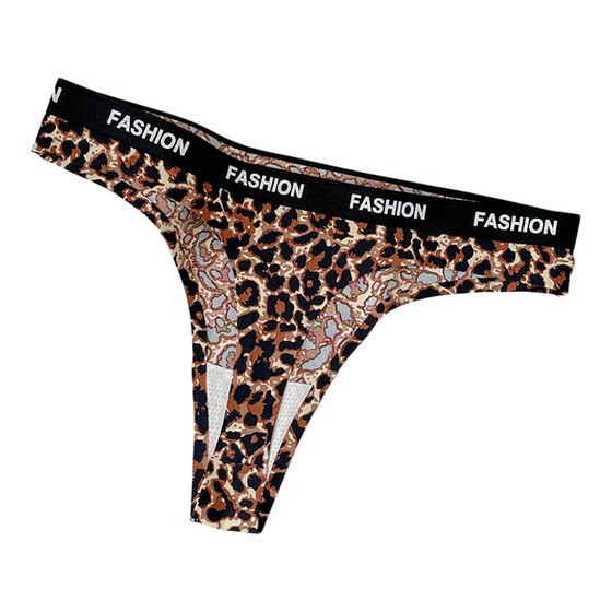 Tback markless thong underwear one-piece sexy leopard print sports fitness yoga thong for women everyday wear