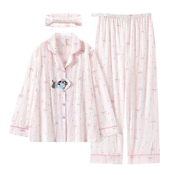 
Class A wrinkled cotton gauze confinement clothes summer thin postpartum pure cotton breastfeeding maternity pajamas maternity feeding home clothes