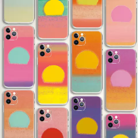 Andy Warhol Inspired Pop Art Abstract Sunset Phone Case for iPhone 17, 16, 15, 14 and 13