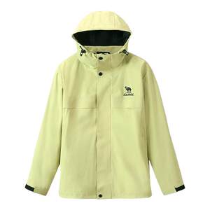 
Camel all-terrain three-proof jacket women's men's fleece single flush hooded outdoor black mountaineering jacket