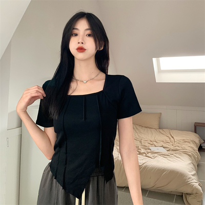 taobao agent Summer short sleeve T-shirt, small design top, plus size, trend of season