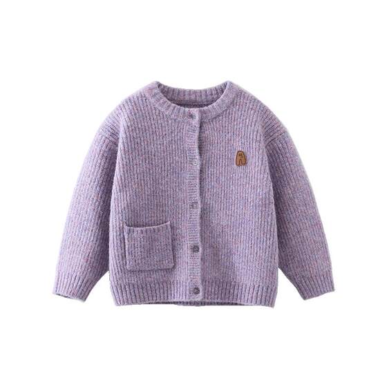 [Zhunma Fushang Wool Yarn] Qiqi Bear Baby Sweater Jacket Knitted Cardigan for Boys and Girls New Year Red Winter