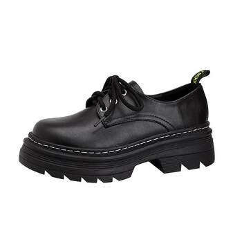 Nonglirenjia large size women's shoes British style thick sole small leather shoes