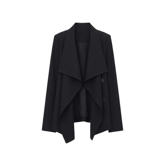 
SPEAR YOUTH'School Girl'wool ruffled large lapel suit windbreaker jacket vintage style top