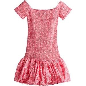 
HM women's dress spring elegant one-shoulder short-sleeved bubble skirt A-line skirt 1234947