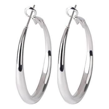 
Silver niche high-end temperament earrings plain circle earrings