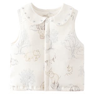 
Girls vest autumn and winter warm vest quilted 60g thin cotton children's outer wear newborn male and female baby vest