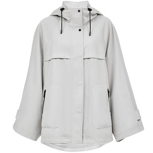 
ONLY2025 new winter trendy and cool functional windproof drill drawstring snap button long-sleeved hooded windbreaker jacket for women