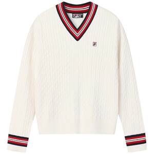 
Yang Mi's same style FILA official long-sleeved knitted sweater for women spring new fashion casual pullover top