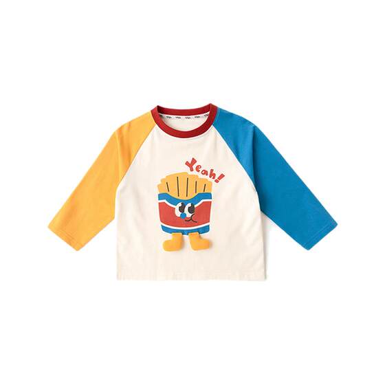 [7A Antibacterial]Dudu Home Children's Spring T-shirt Boys and Girls Long Sleeve Top Baby Baby and Toddler Spring Fashion Trend
