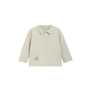 
whitewheat children's 26 spring new long-sleeved tops for boys and girls T-shirt pocket shirt pure cotton polo shirt