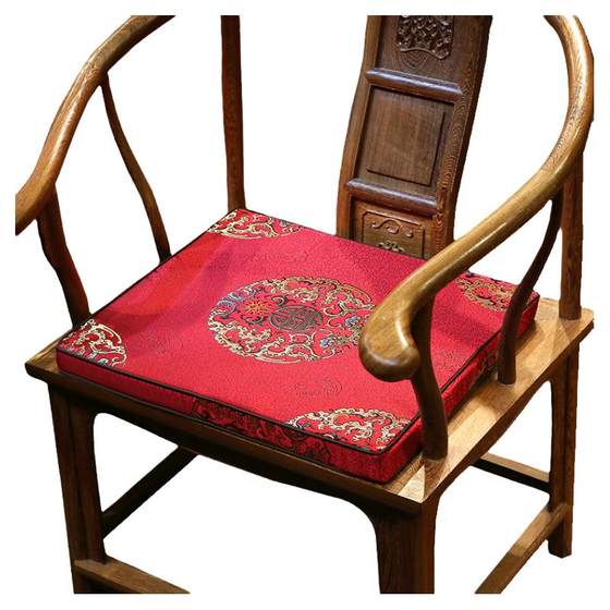 Redwood sofa cushion new Chinese chair dining chair cushion latex solid wood furniture circle seat cushion tea table chair customization