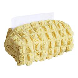 Soft cream cotton bubble yarn tissue box fabric
