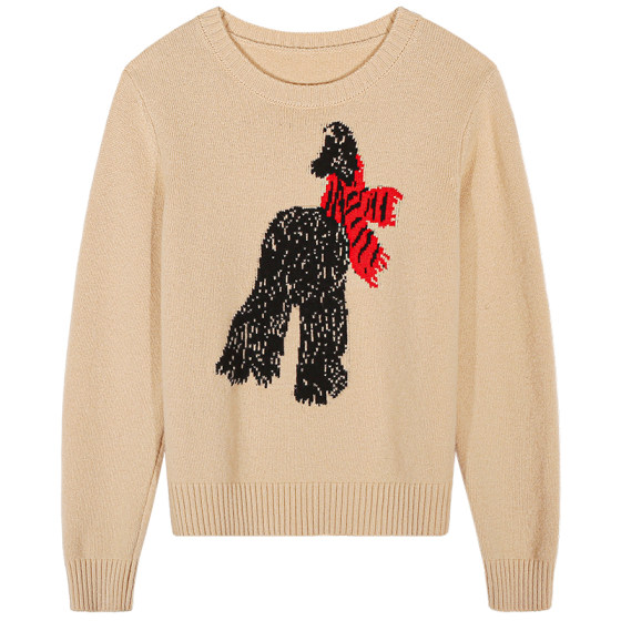 
Luoluo Gongjie sweater can be worn outside and inside with khaki 2025 new design sweater autumn and winter wool