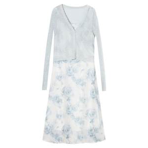 
Outlet brand discount KA Spring 2025 new model, one-button long-sleeved exterior fitting + printed skirt suit for women